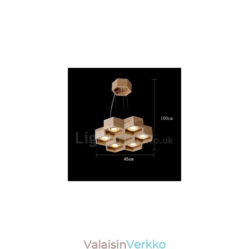 6 Light Wood Moderni nykyaikainen riippuvalaisin