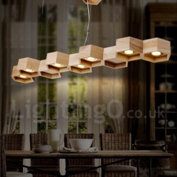 7 Light Wood Moderni ja nykyaikainen riippuvalaisin