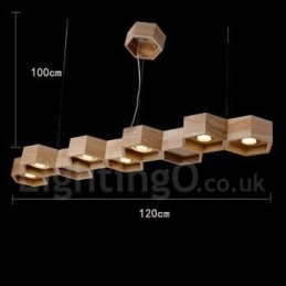 7 Light Wood Moderni ja nykyaikainen riippuvalaisin