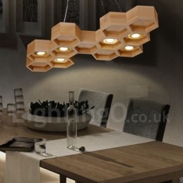 6 Light Wood Moderni nykyaikainen riippuvalaisin