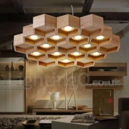 12 Light Wood Moderni nykyaikainen riippuvalaisin