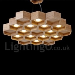 12 Light Wood Moderni nykyaikainen riippuvalaisin