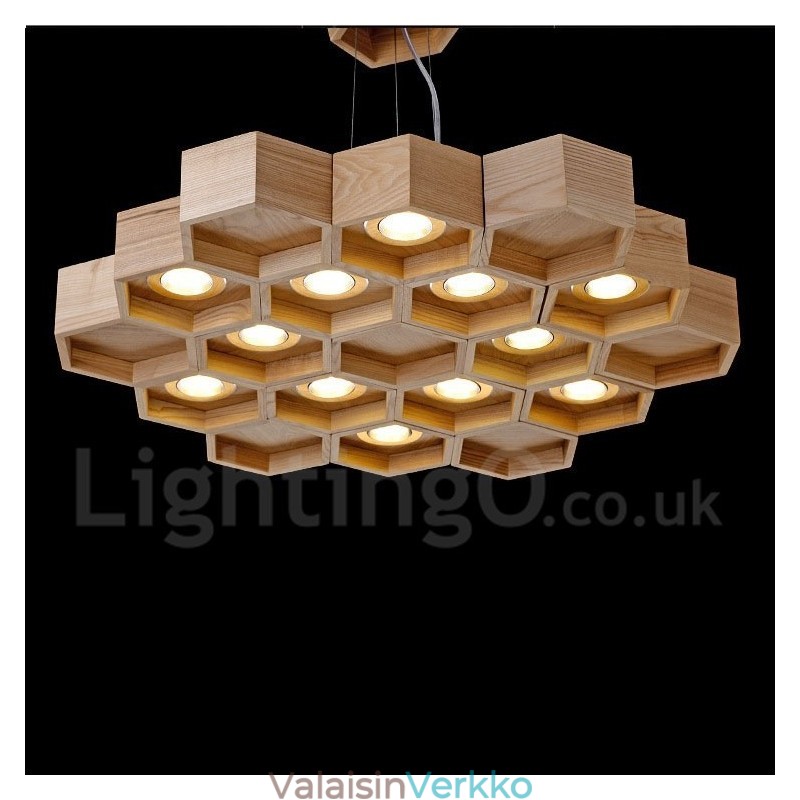 12 Light Wood Moderni nykyaikainen riippuvalaisin