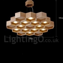 12 Light Wood Moderni nykyaikainen riippuvalaisin