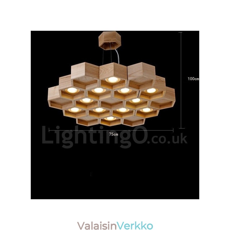 12 Light Wood Moderni nykyaikainen riippuvalaisin