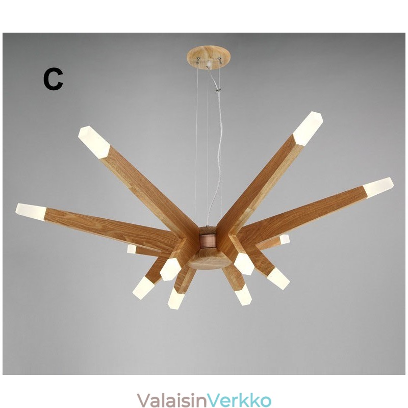 Moderni Contemporary Wood 12 Light riippuvalaisin