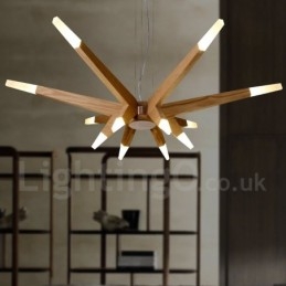 Moderni Contemporary Wood 12 Light riippuvalaisin