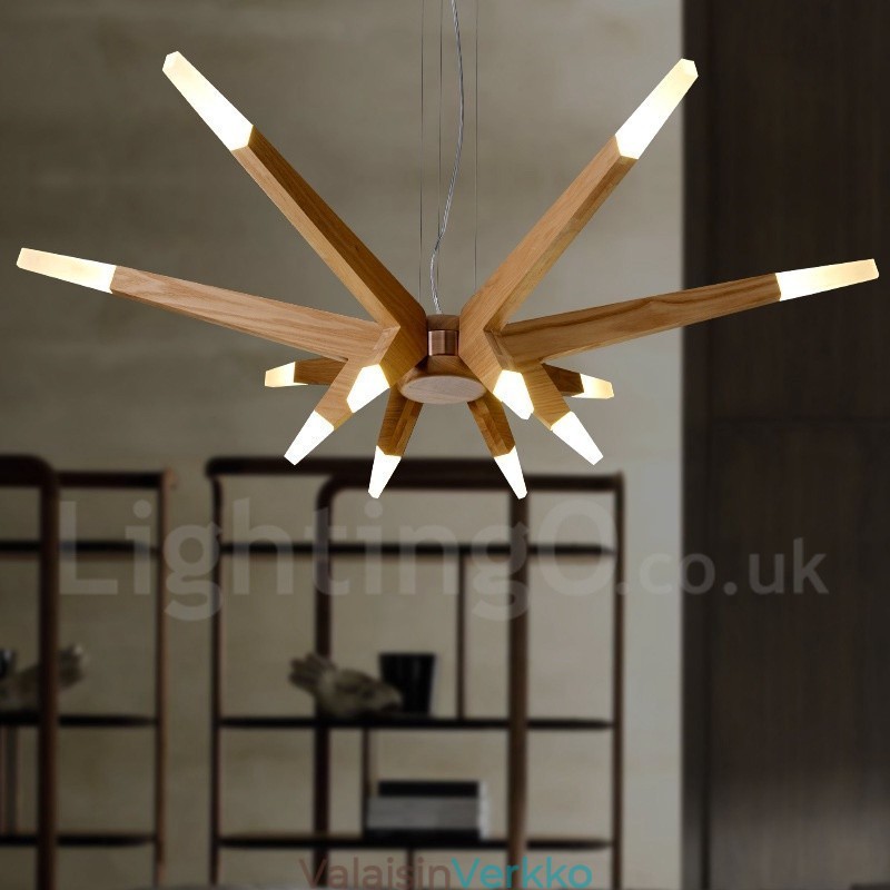 Moderni Contemporary Wood 12 Light riippuvalaisin
