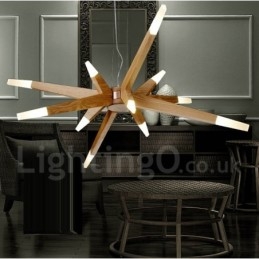 Moderni Contemporary Wood 12 Light riippuvalaisin