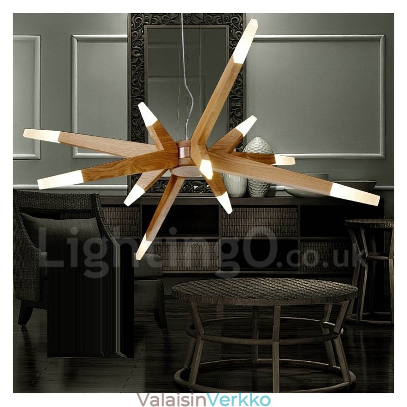 Moderni Contemporary Wood 12 Light riippuvalaisin