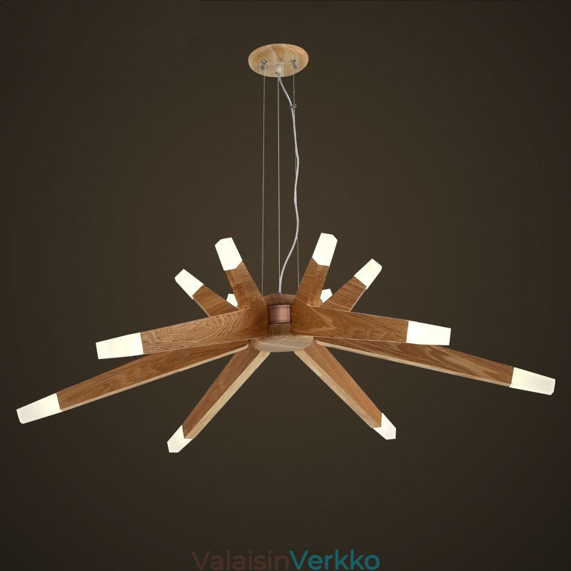 Moderni Contemporary Wood 12 Light riippuvalaisin