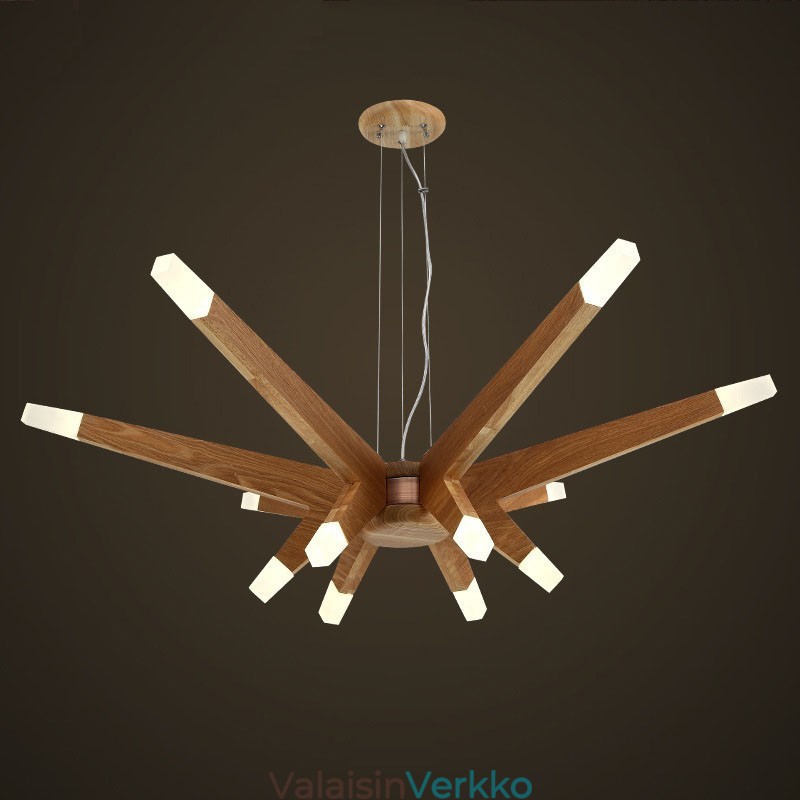Moderni Contemporary Wood 12 Light riippuvalaisin