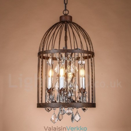 Retro Vintage Metal 4 Light -riippuvalaisin lintuhäkkiin Retro Vintage Metal 4 Light -riippuvalaisin lintuhäkkiin