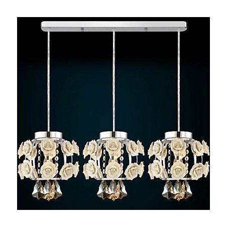 Kukkia ja kristallikruunu-riippuvalaisin