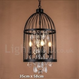 Retro Vintage Metal 4 Light -riippuvalaisin lintuhäkkiin