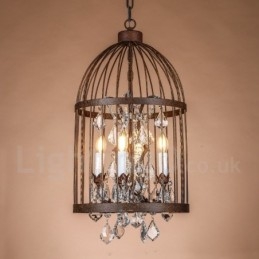 Retro Vintage Metal 4 Light -riippuvalaisin lintuhäkkiin