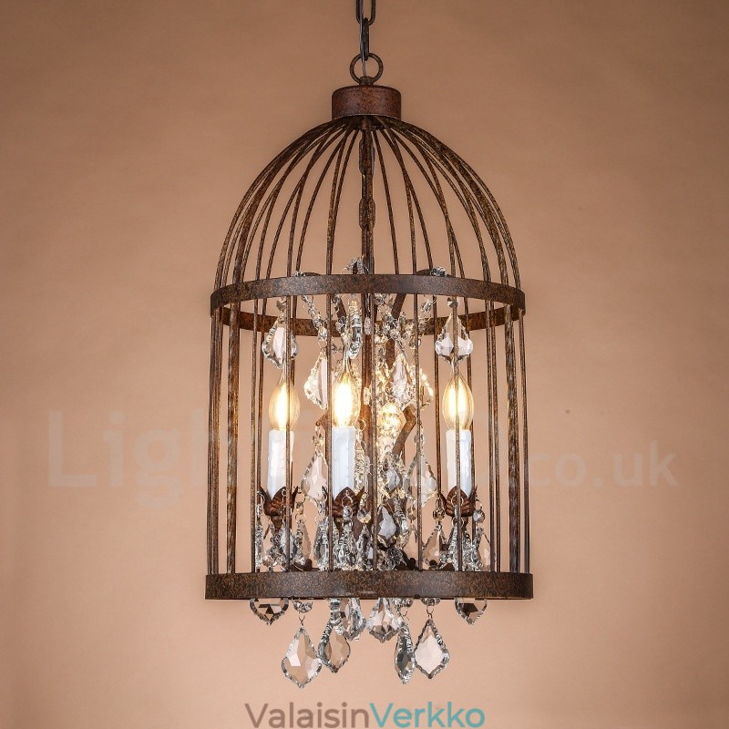 Retro Vintage Metal 4 Light -riippuvalaisin lintuhäkkiin