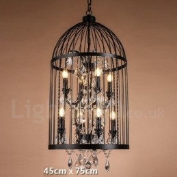 Retro Vintage Metal 8 Light -riippuvalaisin lintuhäkkiin