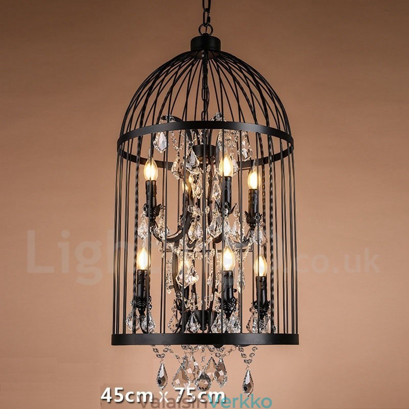Retro Vintage Metal 8 Light -riippuvalaisin lintuhäkkiin