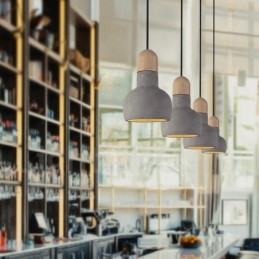 Retro Vintage Wood Concrte yksivaloinen riippuvalaisin