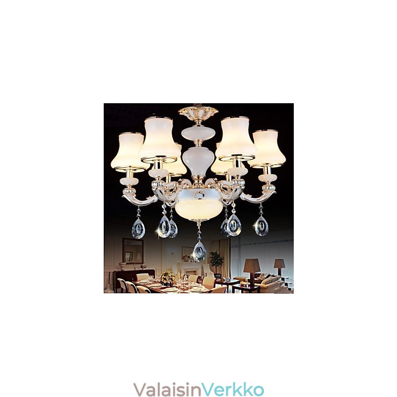 Ylellinen Natural Jade -riippuvalaisin Of The European Crystal Pendant -valaisin