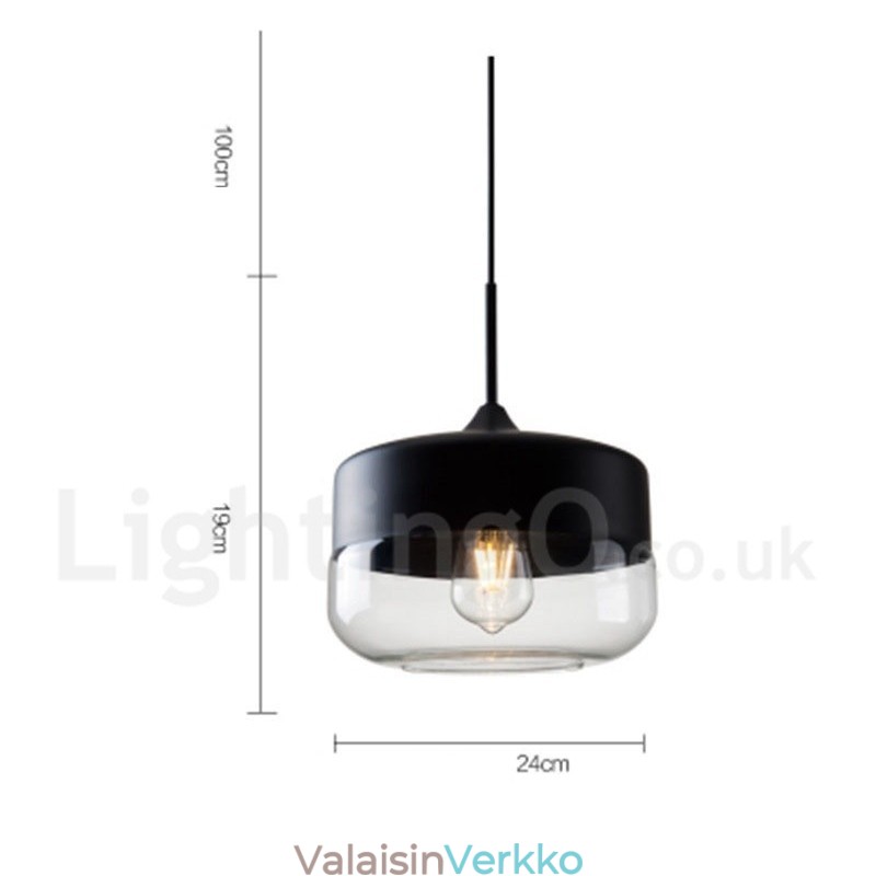 Moderni nykyaikainen riippuvalaisin lasivarjostimella