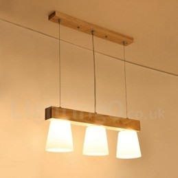 3 Light Moderni nykyaikainen puinen riippuvalaisin