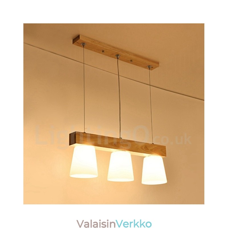 3 Light Moderni nykyaikainen puinen riippuvalaisin