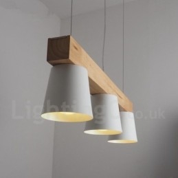 3 Light Moderni nykyaikainen puinen riippuvalaisin