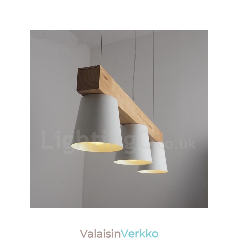 3 Light Moderni nykyaikainen puinen riippuvalaisin