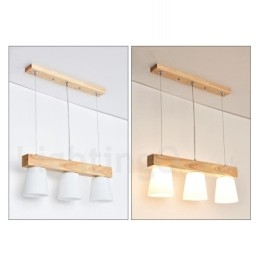 3 Light Moderni nykyaikainen puinen riippuvalaisin