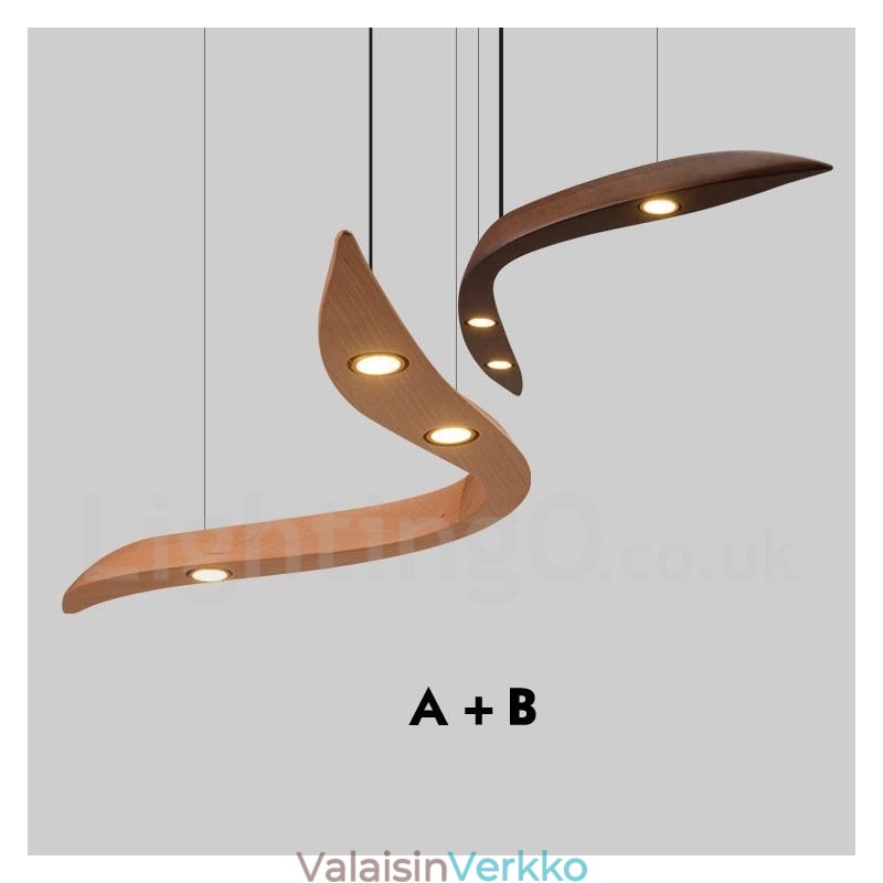 Moderni Contemporary Wood 3 Light riippuvalaisin