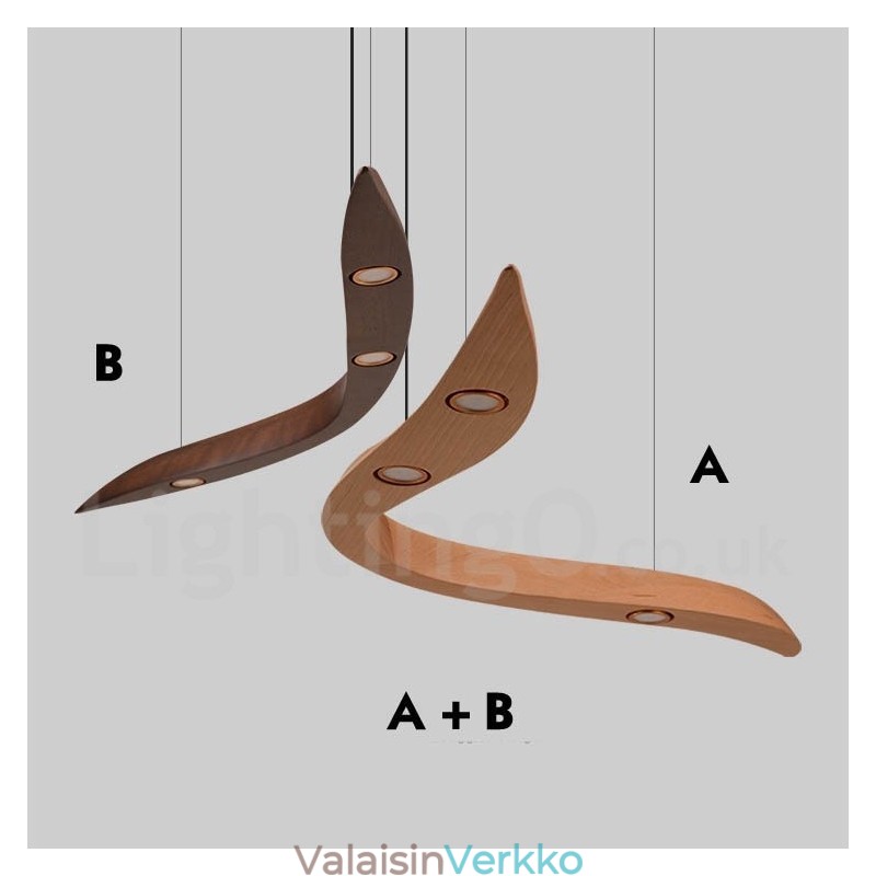 Moderni Contemporary Wood 3 Light riippuvalaisin