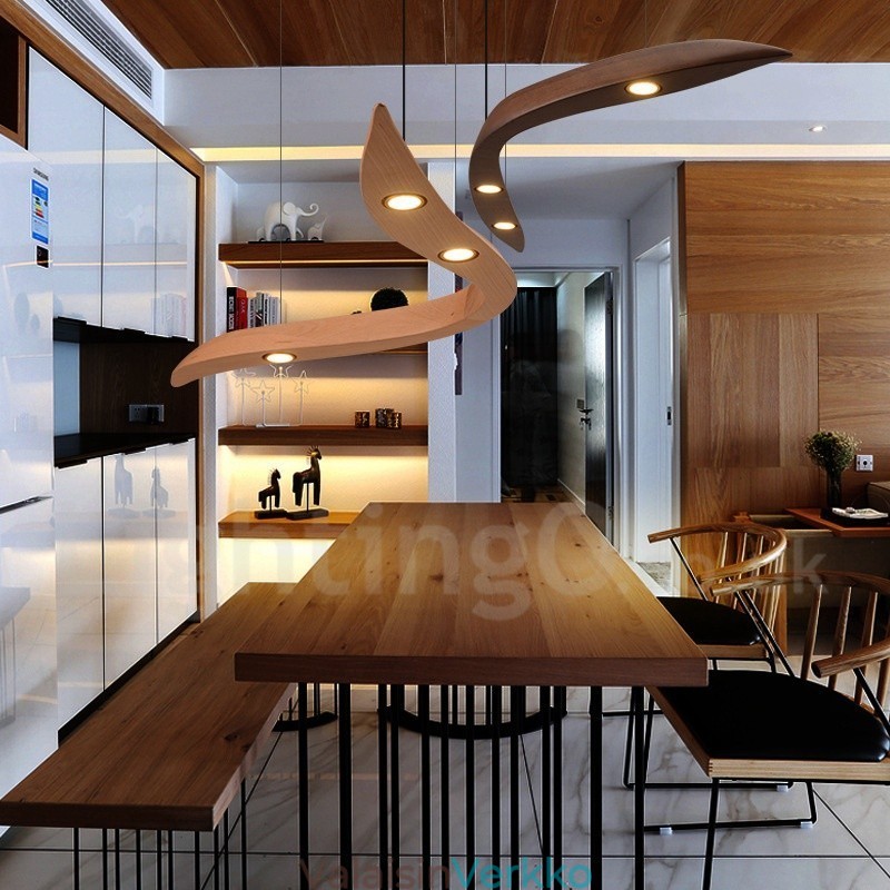 Moderni Contemporary Wood 3 Light riippuvalaisin