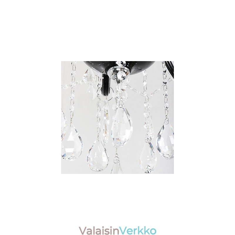 6 valokristallikruunua mustalla designkorosteella