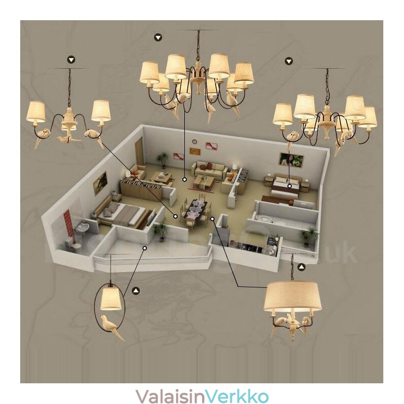 3 Light Rustic Lodge Vintage riippuvalaisin