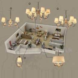 8 Light Rustic Lodge Vintage riippuvalaisin