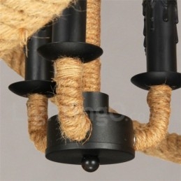 Country Hemp Rope 3 Light Vintage riippuvalaisin