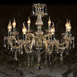 8 Lights Luxury Crystal Kattokruunu Cognac Color K9 Crystal Kattokruunu