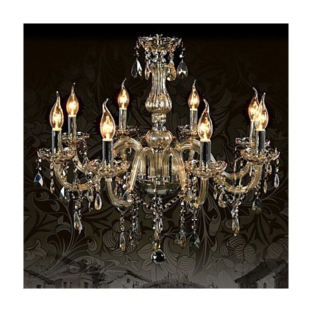 8 Lights Luxury Crystal Kattokruunu Cognac Color K9 Crystal Kattokruunu