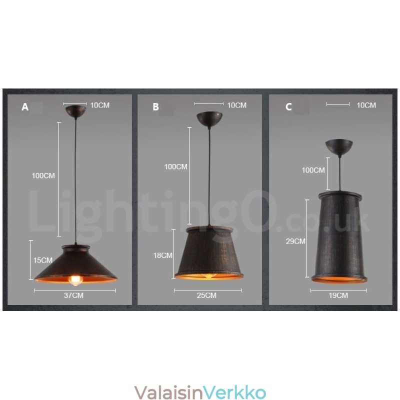 Retro Vintage 1 kevytmetallinen riippuvalaisin