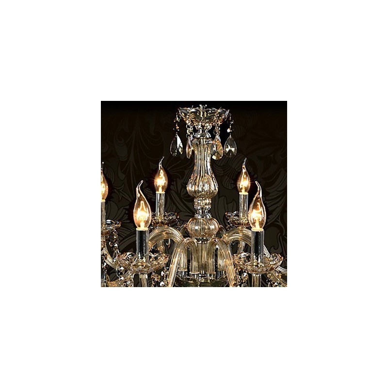 8 Lights Luxury Crystal Kattokruunu Cognac Color K9 Crystal Kattokruunu