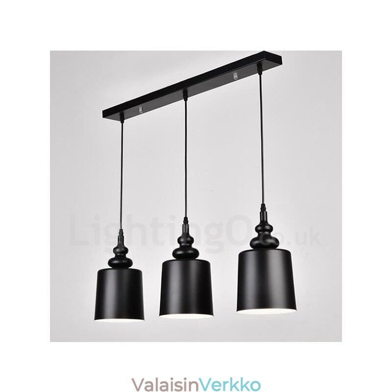 Musta moderni nykyaikainen 3 kevyt riippuvalaisin