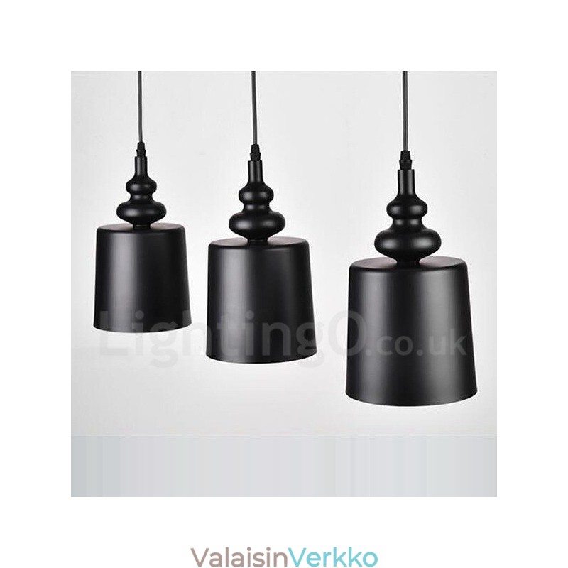 Musta moderni nykyaikainen 3 kevyt riippuvalaisin