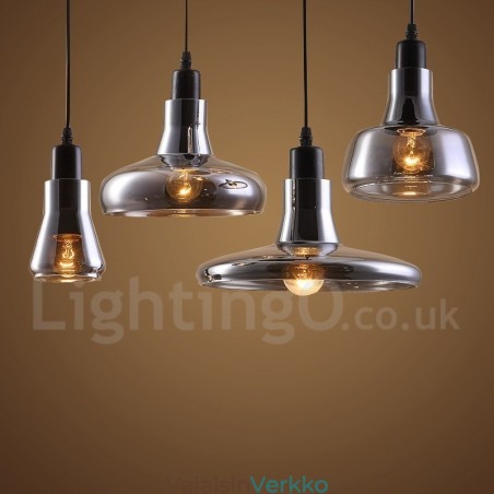 Retro Vintage 1 kevyt riippuvalaisin lasivarjostimella