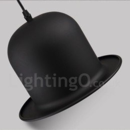 Musta metallihattu Shape 1 Light Retro Vintage riippuvalaisin