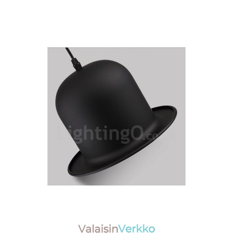 Musta metallihattu Shape 1 Light Retro Vintage riippuvalaisin