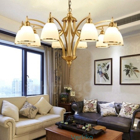 10 Light Rustic Lodge Integroitu metallinen kupari kattokruunu