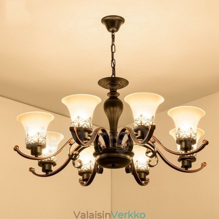 8 Light Rustic Lodge integroitu metallinen kattokruunu 8 Light Rustic Lodge integroitu metallinen kattokruunu