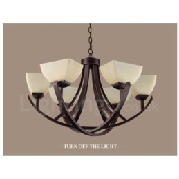 6 Light Rustic Lodge integroitu metallinen kattokruunu
